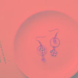 Asymmetrical Floral Drop Earring