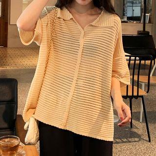 Open-knit Short-sleeve Shirt