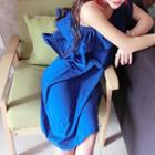 One-shoulder Ruffle A-line Dress