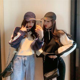 Color Block Crop Sweatshirt