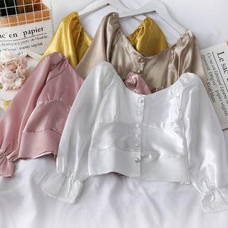 Boatneck Satin Blouse