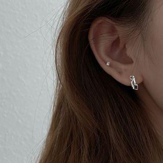 Twisted Sterling Silver Dangle Earring