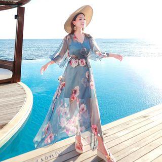 Floral Print Chiffon Cover-up