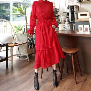 Frill-trim Maxi Tiered Dress