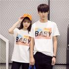 Coupe Matching Lettering Short-sleeve T-shirt