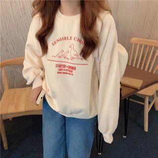 Long-sleeve Duck Print Sweatshirt