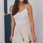 Scallop-edge Rib-knit Camisole Top