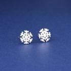 Sterling Silver Perforated Snowflake Studs