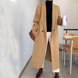 Lace-up Long Fleece Coat