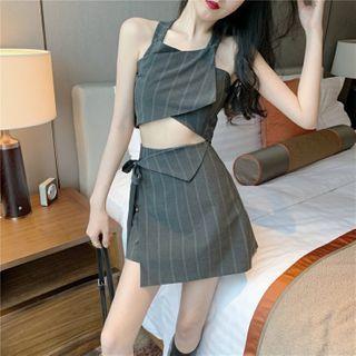 Striped Sleeveless Top / Skirt