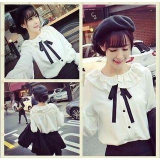 Frill Collar Bow Blouse