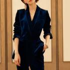 Set: Double-breasted Velvet Blazer + Pants
