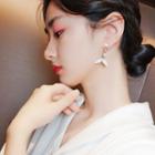 Rhinestone Fish Tail Dangle Earring 1 Pair - E2057 - Silver - Fish Tail - One Size