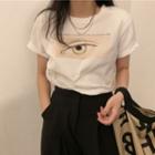 Short--sleeve Print T-shirt As Shown In Figure - One Size