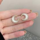 Moon Stud Earring 1 Pair - Gold - Earrings - One Size