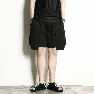 Elastic-waisted Pocket-trim Shorts