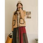 Contrast-trim Boucl  Knit Cardigan