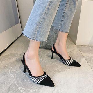 Houndstooth Stiletto Heel Sandals