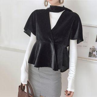 Short-sleeve Velvet Jacket