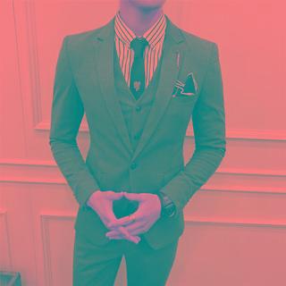 Set: Button-up Blazer + Vest + Dress Pants