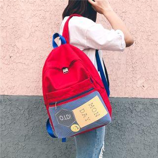 Mesh Panel Oxford Backpack