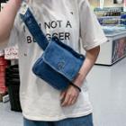 Buttoned Denim Sling Bag Denim Blue - One Size