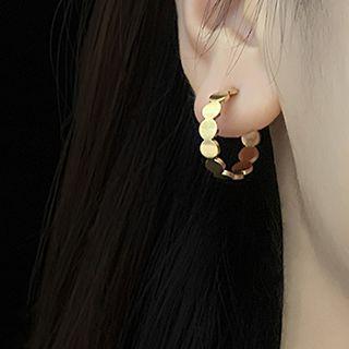 Geometric Stainless Steel Open Hoop Earring 1 Pair - Gold - One Size