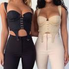 Wide Strap Studded Crop Camisole Top