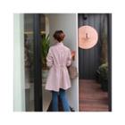 Lace-yoke Banded-waist Jacket