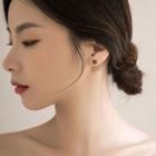 925 Sterling Silver Flower Earring 1 Pair - Earring - Flower Zircon - Black - One Size