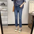 High-waist Straight Cropped Jeans