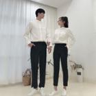 Couple Matching Shirt / Pinstriped Straight Leg Pants