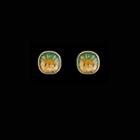Print Square Alloy Earring