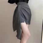 High-waist Tie-waist Mini Skirt