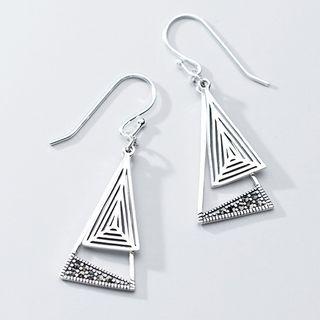 925 Sterling Silver Triangle Dangle Earring 1 Pair - 925 Sterling Silver Triangle Dangle Earring - One Size