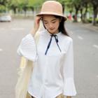 Flare Sleeve Shirt White - One Size