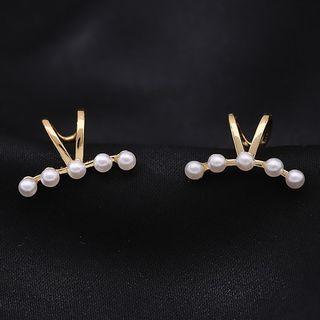 Faux Pearl Sterling Silver Clip-on Earring