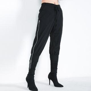 Mock Two-piece Drawstring Pants