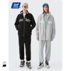 Unisex Reflective-print Zipper Cardigan