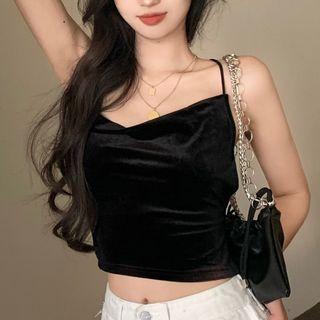 Tie-strap Open-back Cropped Camisole Top