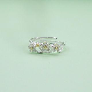 Flower Open Ring Plum Blossom Ring - Silver - One Size
