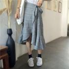 Ruffle Hem Asymmetric A-line Skirt