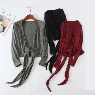 Cropped V-neck Long-sleeve Dance Top