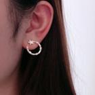 Moon & Star Rhinestone Alloy Earring 1 Pair - Star Stud Earrings - Gold - One Size