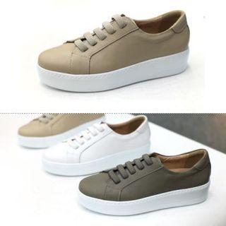 Sheepskin Lace-up Platform Sneakers