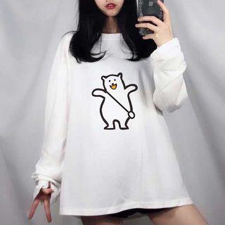 Bear Print Long-sleeve T-shirt