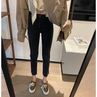 Frayed Denim Skinny Jeans