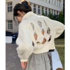 Long-sleeve Plain Cropped Sweater / Long-sleeve Argyle Sweater