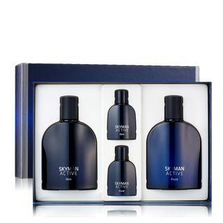 Charm Zone - Skyman Active Set: Skin 130ml + 25ml + Fluid 130ml + 25ml 4pcs