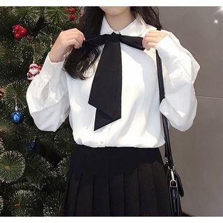 Bow Accent Shirt 9867 - White - One Size